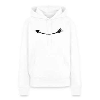 Pfeil links - Frauen Premium Bio Hoodie - Weiß - Vorne - Julia (174cm)