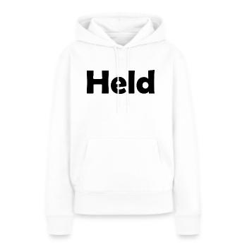 Held - Frauen Premium Bio Hoodie - Weiß - Vorne - Julia (174cm)