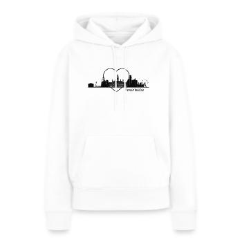 I love Vienna! Ich liebe die Stadt Wien! - Frauen Premium Bio Hoodie - Weiß - Vorne - Julia (174cm)