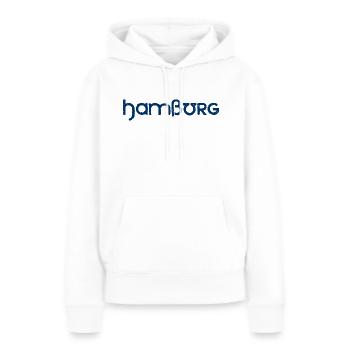 Hamburg Slogan - Hansestadt - Hamburger Hafen - Frauen Premium Bio Hoodie - Weiß - Vorne - Julia (174cm)