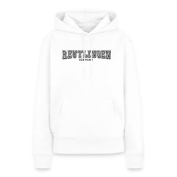 Reutlingen - Frauen Premium Bio Hoodie - Weiß - Vorne - Julia (174cm)