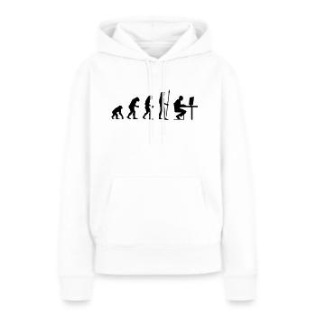 evolution_pc_3 - Sweat à capuche Premium bio Femme - blanc - Devant - Julia (174cm)