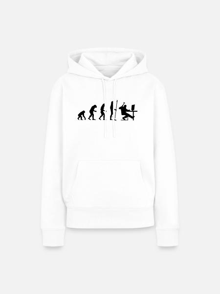 evolution_pc_1 - Frauen Premium Bio Hoodie - Weiß