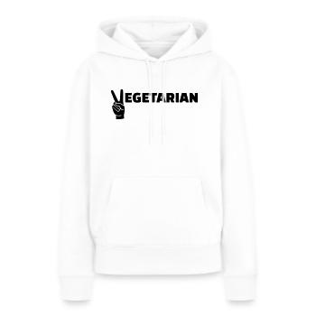 Vegetarier - Frauen Premium Bio Hoodie - Weiß - Vorne - Julia (174cm)