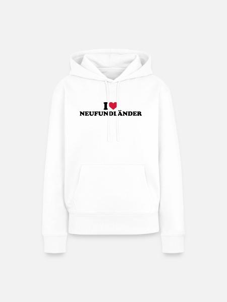 Neufundländer - Frauen Premium Bio Hoodie - Weiß