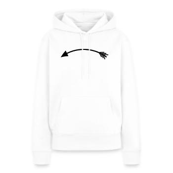 Pfeil links - Frauen Premium Bio Hoodie - Weiß - Vorne - Julia (174cm)