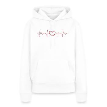 Cardiogramme pouls - Sweat à capuche Premium bio Femme - blanc - Devant - Julia (174cm)