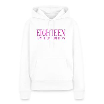 18e anniversaire dix-huit coolee - Sweat à capuche Premium bio Femme - blanc - Devant - Julia (174cm)