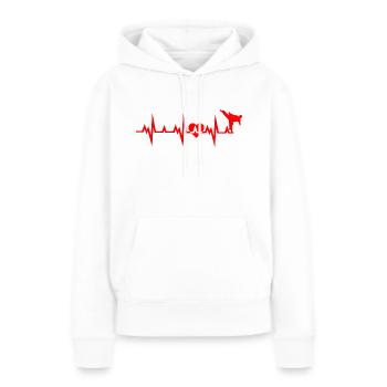 Karaté Boxe Combat - Sweat à capuche Premium bio Femme - blanc - Devant - Julia (174cm)