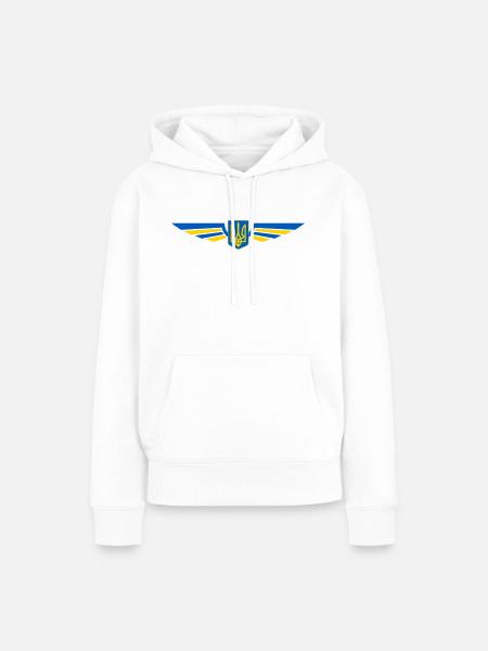 Ukraine Geflügelt - Frauen Premium Bio Hoodie - Weiß