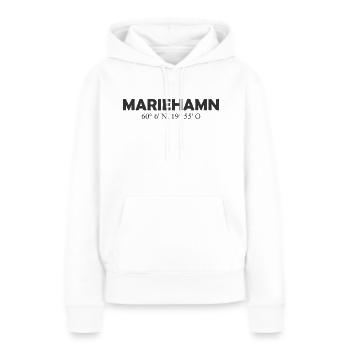 Mariehamn - Finlande - Coordonnées - Longitude - Sweat à capuche Premium bio Femme - blanc - Devant - Julia (174cm)