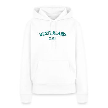 Westerland - Sylt - North Sea - Anchor - Seagull - Island - Women’s Premium Organic Hoodie - white - Front - Julia (174cm)