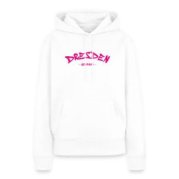 Dresden - Germany - Deutschland - Sachsen - Frauen Premium Bio Hoodie - Weiß - Vorne - Julia (174cm)