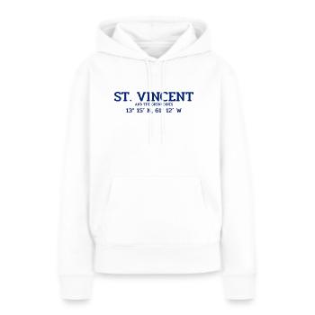 Saint-Vincent coordonne Koordinaten West Indies - Sweat à capuche Premium bio Femme - blanc - Devant - Julia (174cm)
