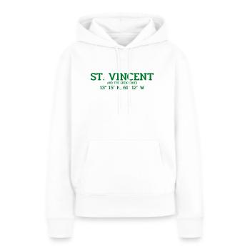 Saint-Vincent coordonne Koordinaten West Indies - Sweat à capuche Premium bio Femme - blanc - Devant - Julia (174cm)