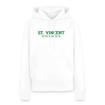 Saint-Vincent coordonne Koordinaten West Indies - Sweat à capuche Premium bio Femme - blanc - Devant - Julia (174cm)
