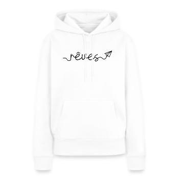 Rêves - Sweat à capuche Premium bio Femme - blanc - Devant - Julia (174cm)