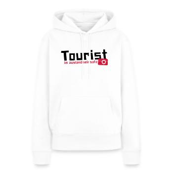 Tourist im Auslandseinsatz - Frauen Premium Bio Hoodie - Weiß - Vorne - Julia (174cm)