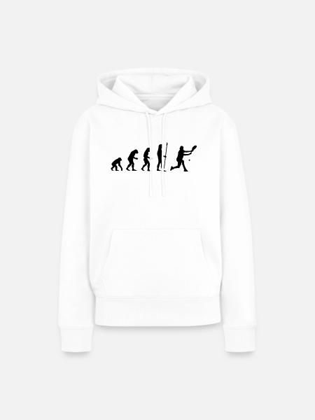 evolution_tennis1 - Frauen Premium Bio Hoodie - Weiß