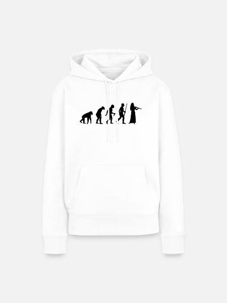 Female Flute Evolution - Frauen Premium Bio Hoodie - Weiß