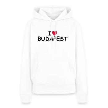 I heart/love Budapest - Frauen Premium Bio Hoodie - Weiß - Vorne - Julia (174cm)