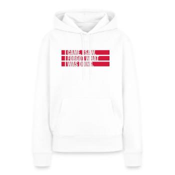 Je suis venu voir oublier - Sweat à capuche Premium bio Femme - blanc - Devant - Julia (174cm)