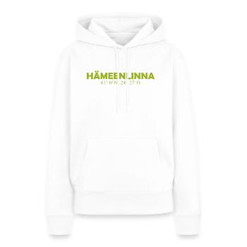 Hämeenlinna Finland Coordinates Longitude Latitude - Frauen Premium Bio Hoodie - Weiß - Vorne - Julia (174cm)