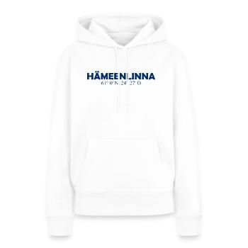 Hämeenlinna Finland Coordinates Longitude Latitude - Frauen Premium Bio Hoodie - Weiß - Vorne - Julia (174cm)