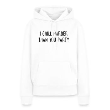 Froid - Sweat à capuche Premium bio Femme - blanc - Devant - Julia (174cm)