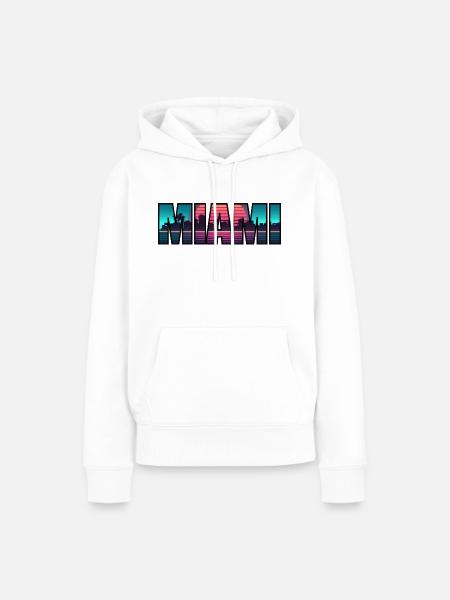 MIAMI BEACH - Frauen Premium Bio Hoodie - Weiß