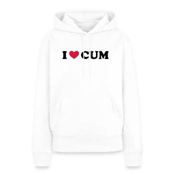 I Love Cum - Frauen Premium Bio Hoodie - Weiß - Vorne - Julia (174cm)