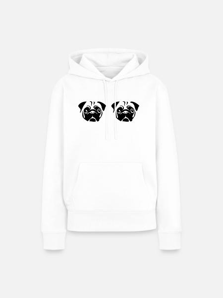 Möpse - Frauen Premium Bio Hoodie - Weiß