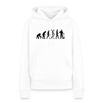 Ouvrier du bâtiment - Sweat à capuche Premium bio Femme - blanc - Devant - Julia (174cm)