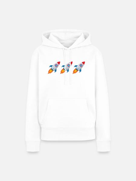 Raketen-Emoji - Frauen Premium Bio Hoodie - Weiß
