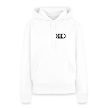 Allumé éteint - Sweat à capuche Premium bio Femme - blanc - Devant - Julia (174cm)