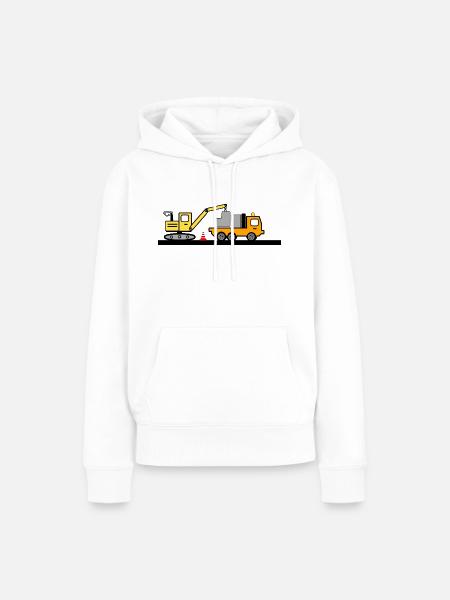 Bagger - Frauen Premium Bio Hoodie - Weiß