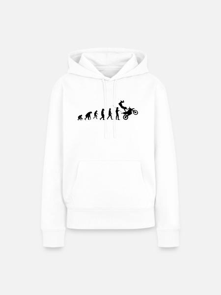 Motocross Evolution black - Frauen Premium Bio Hoodie - Weiß