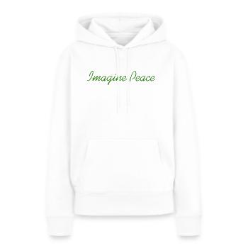 Stell dir Frieden vor - Frauen Premium Bio Hoodie - Weiß - Vorne - Julia (174cm)