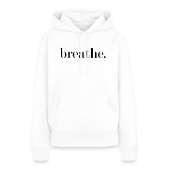 atmen. - Frauen Premium Bio Hoodie - Weiß - Vorne - Julia (174cm)