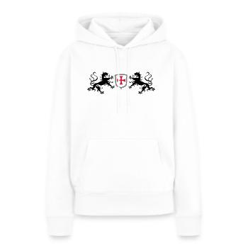 Löwen Templer Kreuz - Frauen Premium Bio Hoodie - Weiß - Vorne - Julia (174cm)