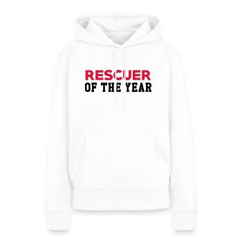 Secourisme / Secouriste / Secours / Secourir - Sweat à capuche Premium bio Femme - blanc - Devant - Julia (174cm)