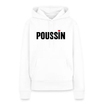 Poussin - Sweat à capuche Premium bio Femme - blanc - Devant - Julia (174cm)