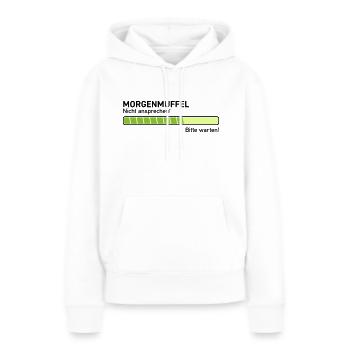 Morgenmuffel nicht ansprechen ausschlafen zu früh - Frauen Premium Bio Hoodie - Weiß - Vorne - Julia (174cm)