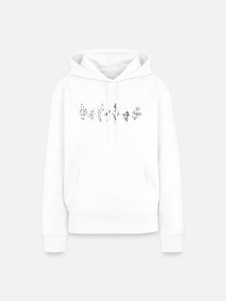 Wildblumen - Frauen Premium Bio Hoodie - Weiß