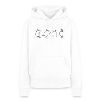 Roue - Sweat à capuche Premium bio Femme - blanc - Devant - Julia (174cm)