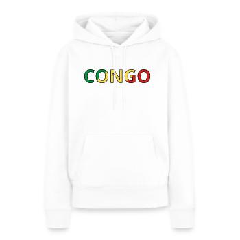 Flagge des Kongo - Frauen Premium Bio Hoodie - Weiß - Vorne - Julia (174cm)