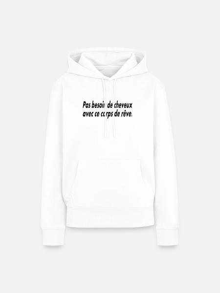 Haare, wofür? - Frauen Premium Bio Hoodie - Weiß