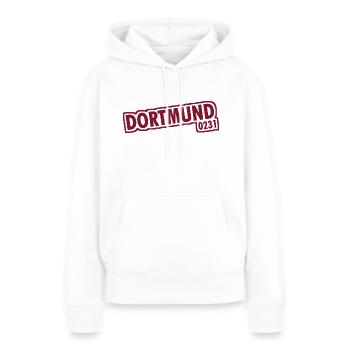 Dortmund - 0231 - Indicatif Régional - Sweat à capuche Premium bio Femme - blanc - Devant - Julia (174cm)