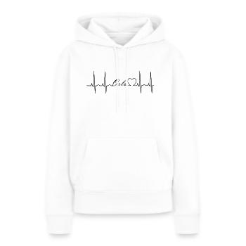 Oslo - Sweat à capuche Premium bio Femme - blanc - Devant - Julia (174cm)