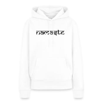Indischer Gruss Namaste - Frauen Premium Bio Hoodie - Weiß - Vorne - Julia (174cm)